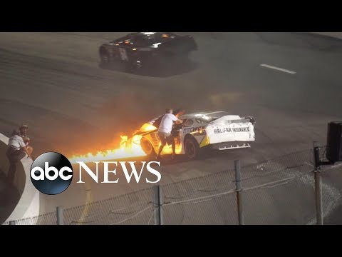 NASCAR driver’s dad rescues him from fiery atomize