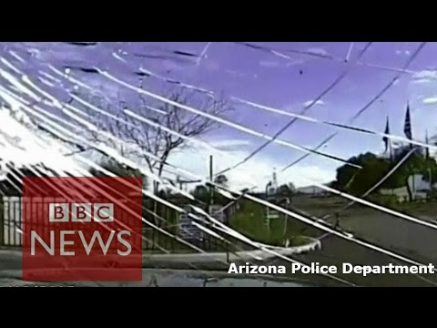 Arizona police ram car into armed man – BBC News