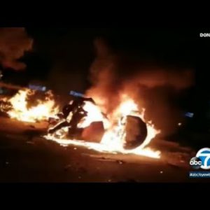 2 killed in fiery rupture possibly ended in by twin carriageway racing in Palmdale | ABC7
