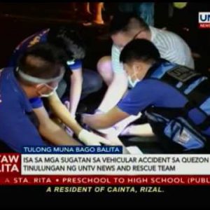 Isa sa mga sugatan sa vehicular accident sa Quezon Metropolis, tinulungan ng UNTV Info and Rescue group