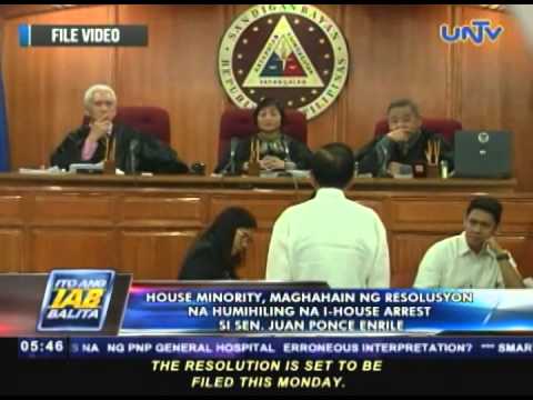 Home Minority maghahain ng resolusyon na humihiling na i-home arrest si Sen Juan Ponce Enrile
