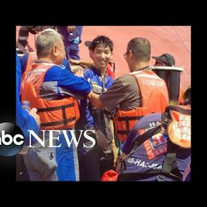 Trapped crew participants rescued from capsized cargo ship l ABC News