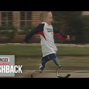 Boy Born With No Legs Giggles as He Runs on Blades
