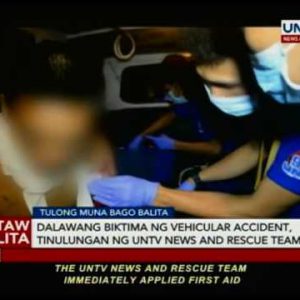 Dalawang biktima ng vehicular accident tinulungan ng UNTV Knowledge and Rescue workforce