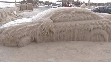 See The Unfriendly ‘Ice Automobile’ Be Liberated From Frozen Shell