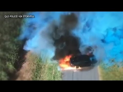 GENDER REVEAL FAIL: Car bursts into flames in the course of gender dispute | ABC7
