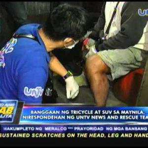Banggaan ng tricycle at SUV sa Maynila, nirespondehan ng UNTV Files & Rescue