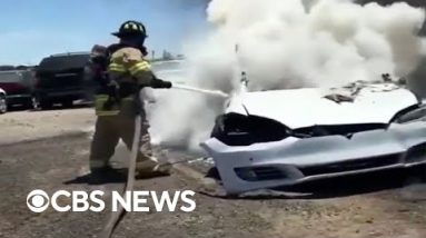 Tesla catches fire weeks after being totaled in Sacramento