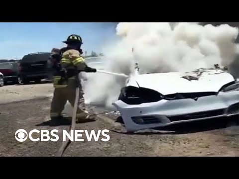 Tesla catches fire weeks after being totaled in Sacramento