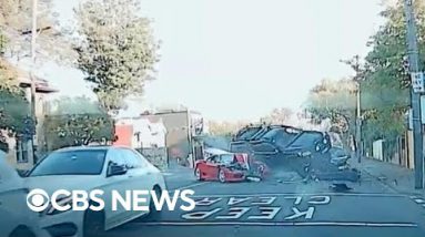 Video shows Ferrari crashing into two autos in Melbourne