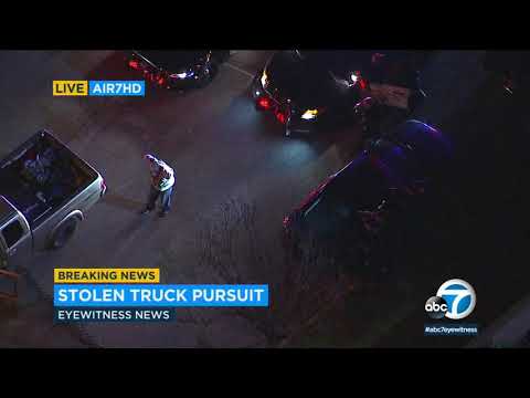 Suspect in stolen Toyota Tacoma surrenders to police after peculiar rush in LA | ABC7