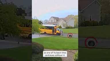 Tire Rolls Off College Bus Fat of Youngsters #shorts