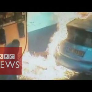Petrol pump self-discipline on fire intentionally by Israeli girl – BBC News