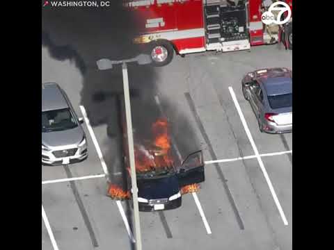 Vehicle goes up in flames when driver smoking cigarette uses hand sanitizer | ABC7