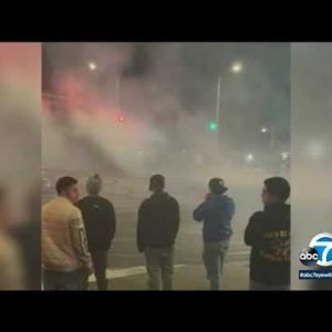 Video shows bad ‘boulevard takeover’ at intersection in West LA | ABC7