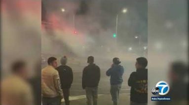 Video shows bad ‘boulevard takeover’ at intersection in West LA | ABC7