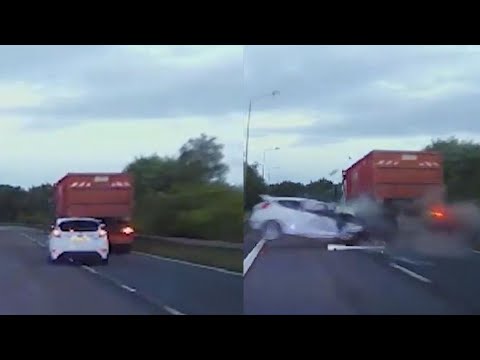 Teen Riding 100 MPH Crashes into Truck