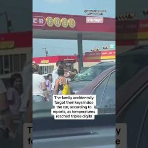 Dramatic video shows little one being rescued from a hot automobile in Texas #shorts
