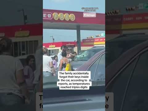 Dramatic video shows little one being rescued from a hot automobile in Texas #shorts