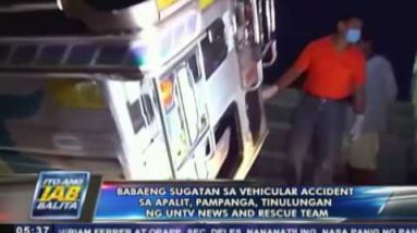 Babaeng sugatan sa vehicular accident sa Apalit, Pampanga, tinulungan ng UNTV Data and Rescue Team