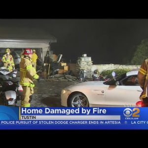 Fire Damages Tustin Home, Luxury Vehicles