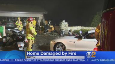 Fire Damages Tustin Home, Luxury Vehicles