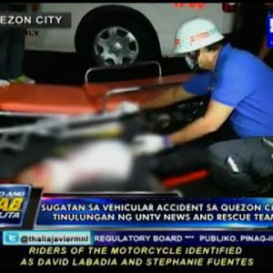 Sugatan sa vehicular accident sa QC, tinulungan ng UNTV News and Rescue