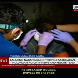 Lalaking nabangga ng tricycle sa Bulacan, tinulungan ng UNTV News and Rescue Crew