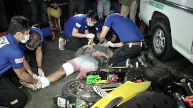 Sugatang motorcycle rider, tinulungan ng UNTV Knowledge and Rescue crew