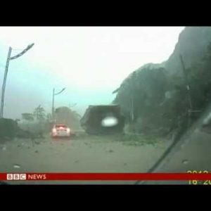 AMAZING BOULDER ESCAPE CAUGHT ON CAMERA – BBC NEWS