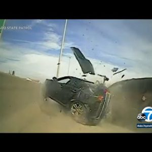 Video: CO recount trooper nearly struck by a car that crashed into a automobile halted by police l ABC7