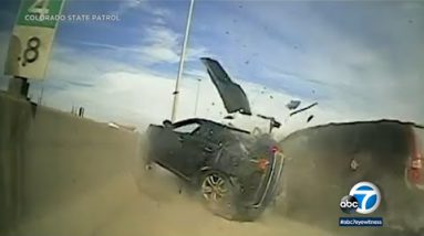Video: CO recount trooper nearly struck by a car that crashed into a automobile halted by police l ABC7