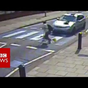 CCTV captures zebra crossing hit and bustle – BBC News