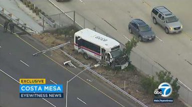 Suspect steals OCTA bus, crashes it sooner or later of scurry into Costa Mesa | ABC7