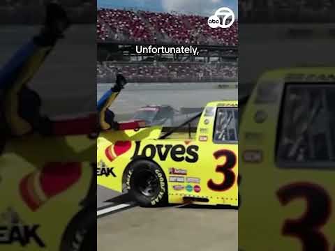 A NASCAR driver loses defend watch over and hits his have pit crew member #shorts