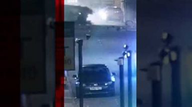 On-the-flee driver crashes speeding vehicle into UK store. #Shorts #Swindon #BBCNews