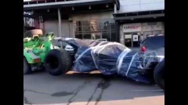 Batmobile towed by police in Moscow | ABC Files