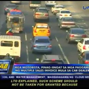 Mga motorista, pinag-iingat sa mga paggamit ng a pair of sales invoice mula sa car sellers