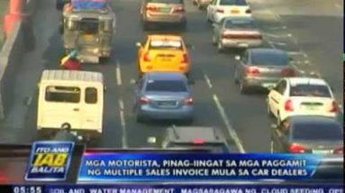 Mga motorista, pinag-iingat sa mga paggamit ng a pair of sales invoice mula sa car sellers