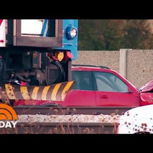 Cop Saves Driver Caught On Educate Tracks With Seconds To Spare | TODAY