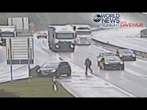 Motorist Chases Runaway Car Down Freeway