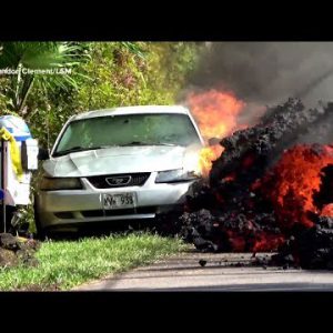 TIMELAPSE VIDEO: Lava from Hawaii volcano swallows vehicle I ABC7
