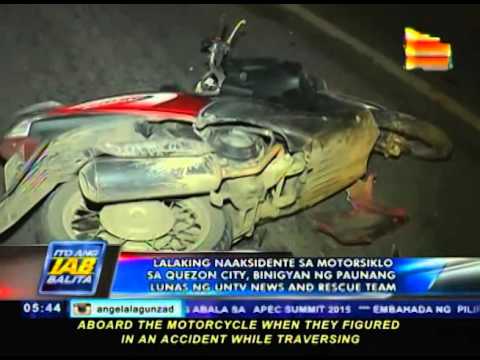 Lalaking naaksidente sa motorsiklo sa QC, binigyan ng paunang lunas ng UNTV News & Rescue