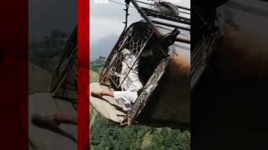 It took 12 hours to rescue all eight passengers of this cable vehicle. #Shorts #Pakistan #BBCNews