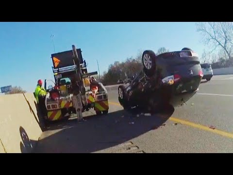 Driver Screams as Tow Truck Flips Car With Him Smooth Internal
