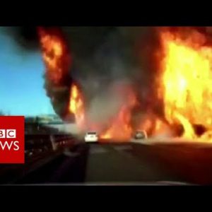 Flames engulf twin carriageway in China after gasoline tanker overturns – BBC Files
