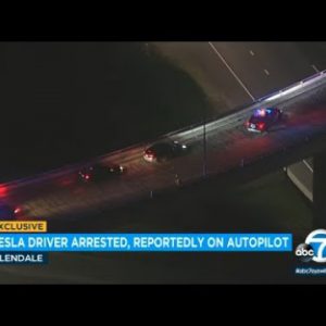 Suspected DUI driver of Tesla reportedly on Autopilot taken into custody in Glendale | ABC7