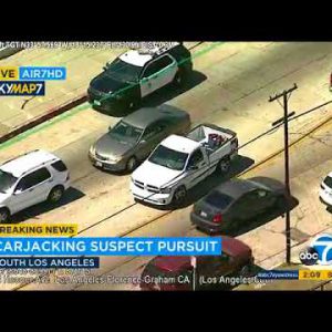 RAW VIDEO: Suspect arrested after gradual-race pursuit in South Los Angeles | ABC7