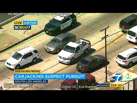 RAW VIDEO: Suspect arrested after gradual-race pursuit in South Los Angeles | ABC7
