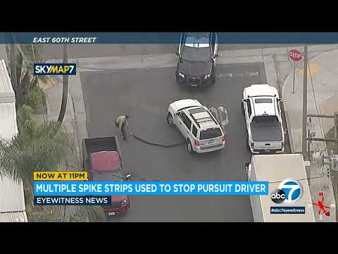 Extra than one spike strips extinct to discontinue carjacking suspect who led deputies on wild dawdle through LA